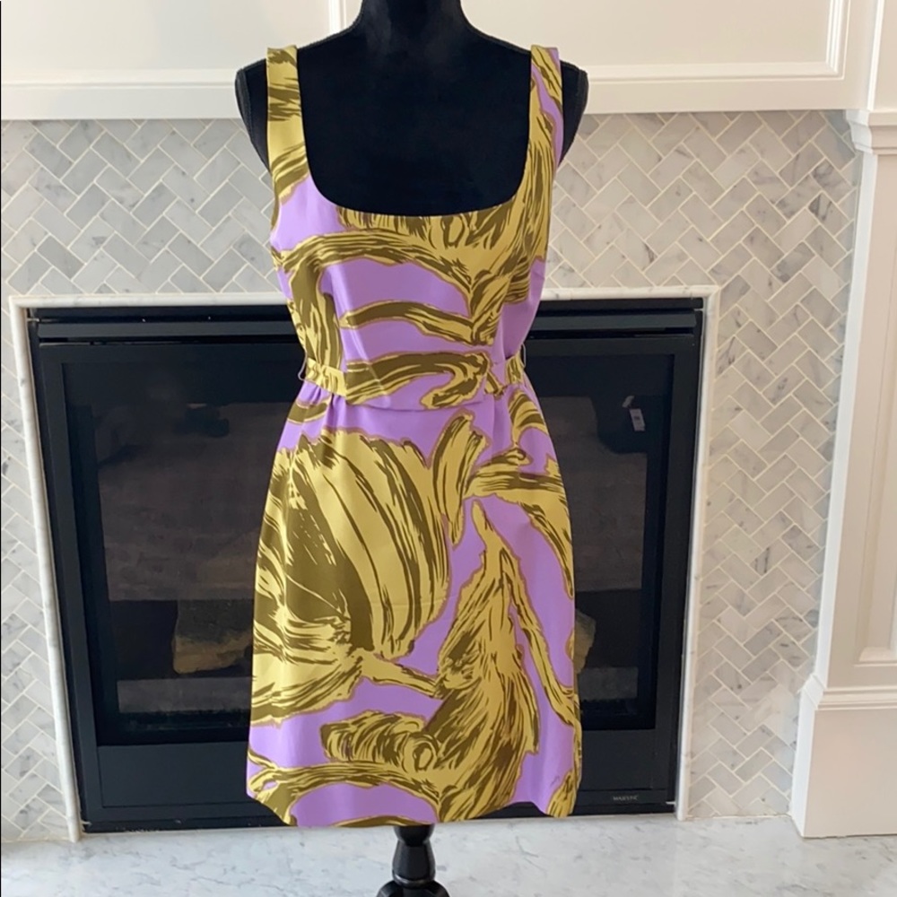 Milly Silk Palm Leaf Dress